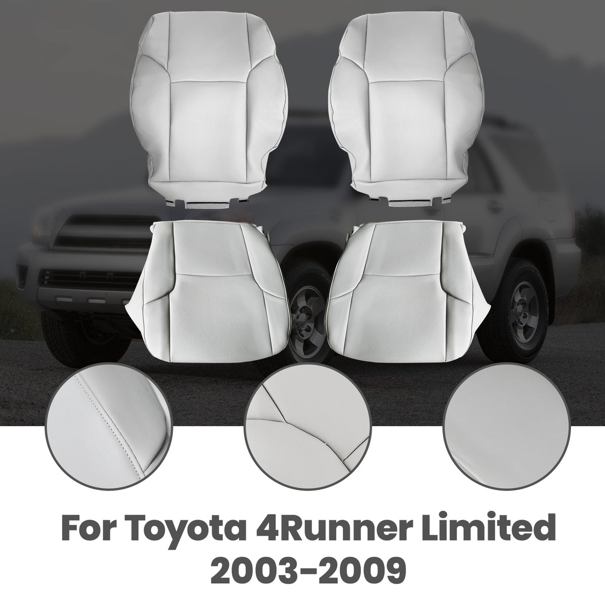 Front Leather compatible For Seat Cover compatible For Toyota 4Runner Limited 2003 2004 2005 2006-2009