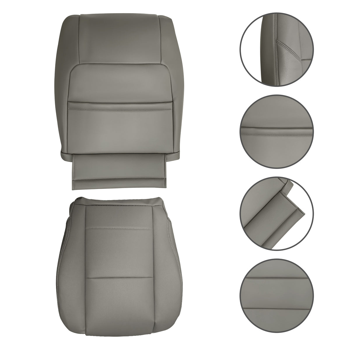 4pcs Leather compatible For Seat CoverGray compatible For Toyota Sequoia 2000 2001 2002 2003 2004-2007