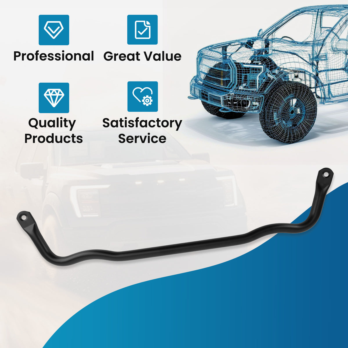 Front Suspension Stabilizer Bar compatible For Ram 1500 19-24 compatible For Ram 1500 Classic 4WD