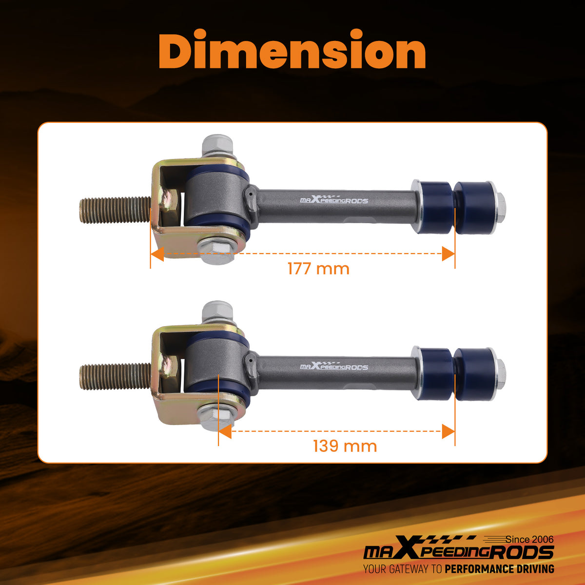 0-2 Lift Front Sway Bar End Links compatible For GMC Sierra Silverado 1500/2500/3500 HD