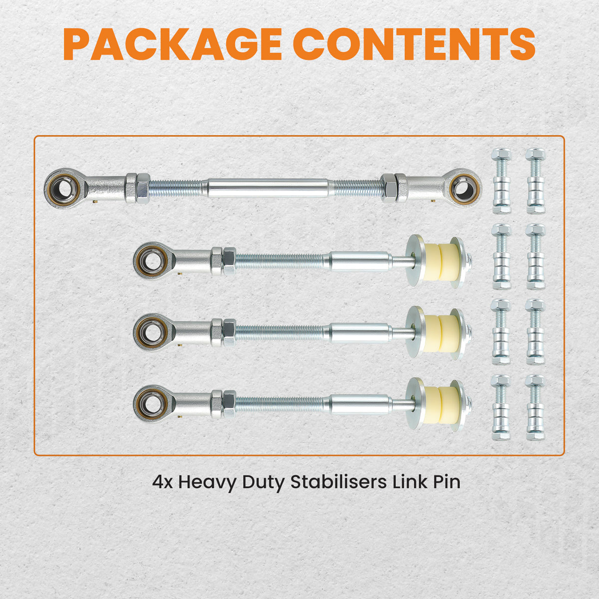 4x Front + Rear HD Sway Bar extension Kit compatible For Nissan GU Y61 compatible For Patrol 240-270 mm Lift