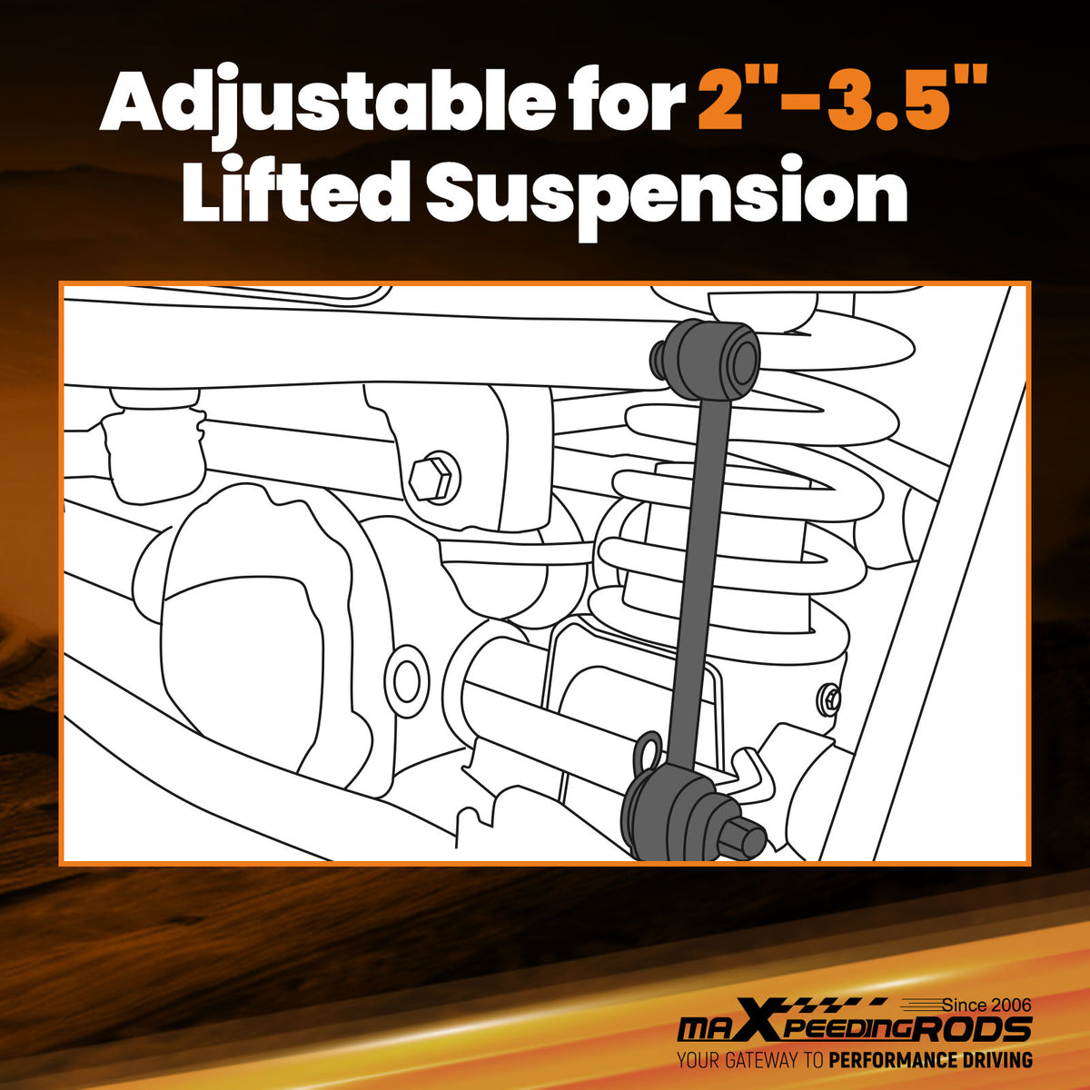 Front 2"-3.5" Lift Sway Bar Link compatible For Jeep Cherokee XJ 1984-2001 Quick Disconnect
