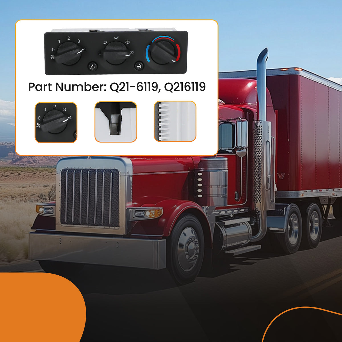 8+16 Pins A/C Heater Climate Control Module Panel Switch compatible For Peterbilt Truck