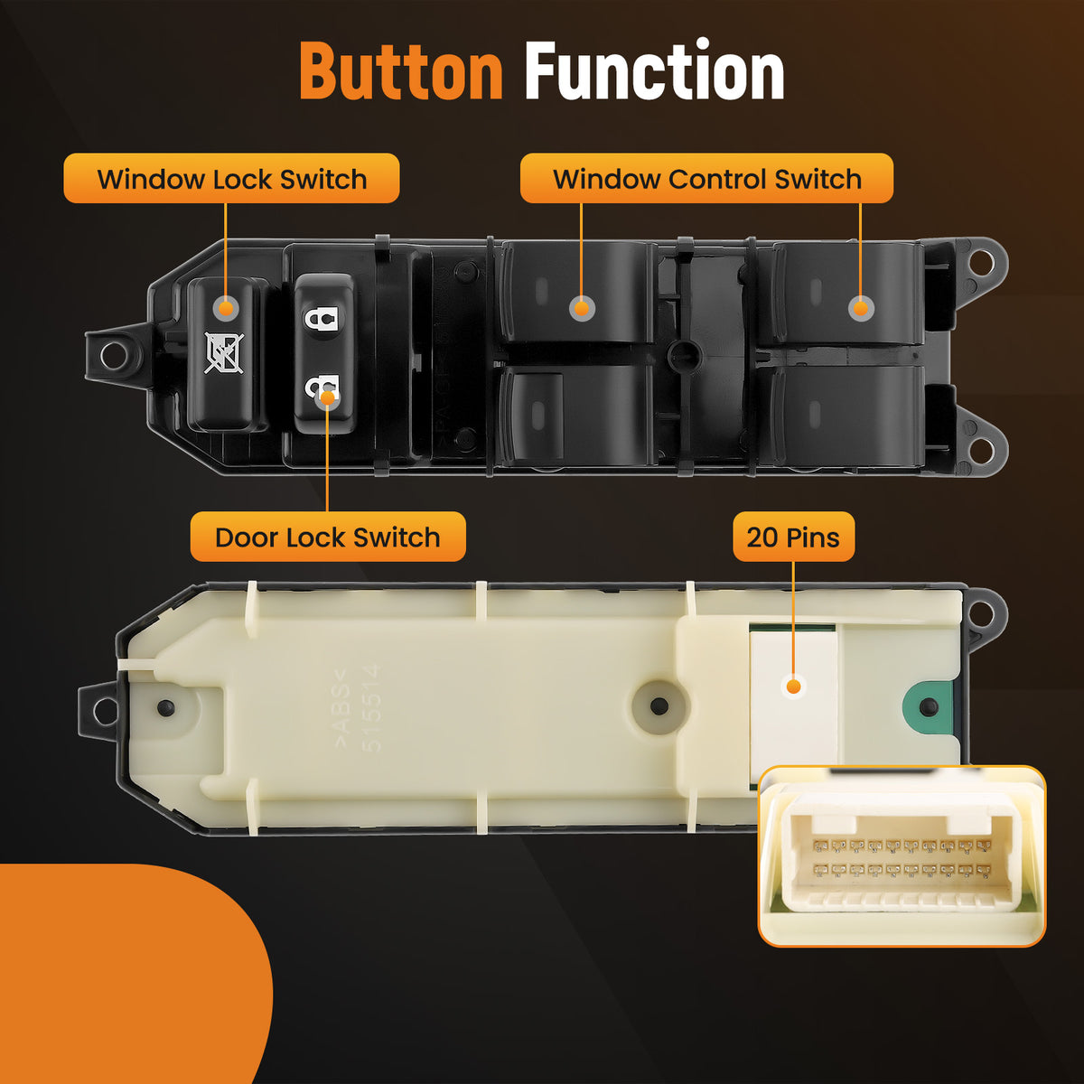 Master Power Window Door Switch compatible For Toyota Camry Prius 2012-2014 84040-33100