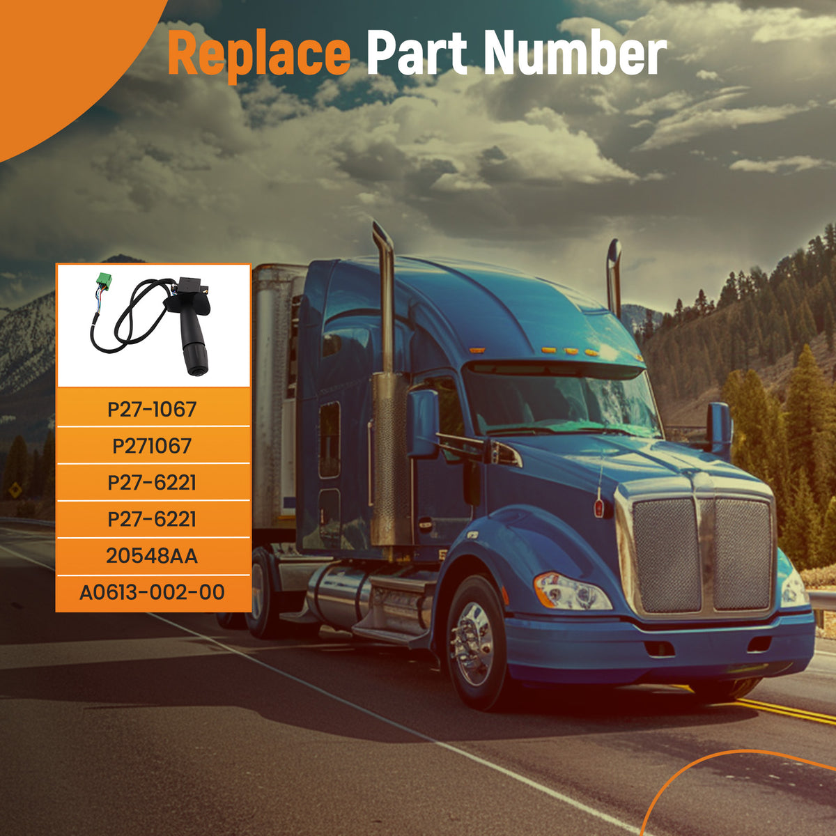 Turn Signal Dimmer Blinker Switch P27-6221 compatible For Peterbilt 579 587 compatible For Kenworth T370