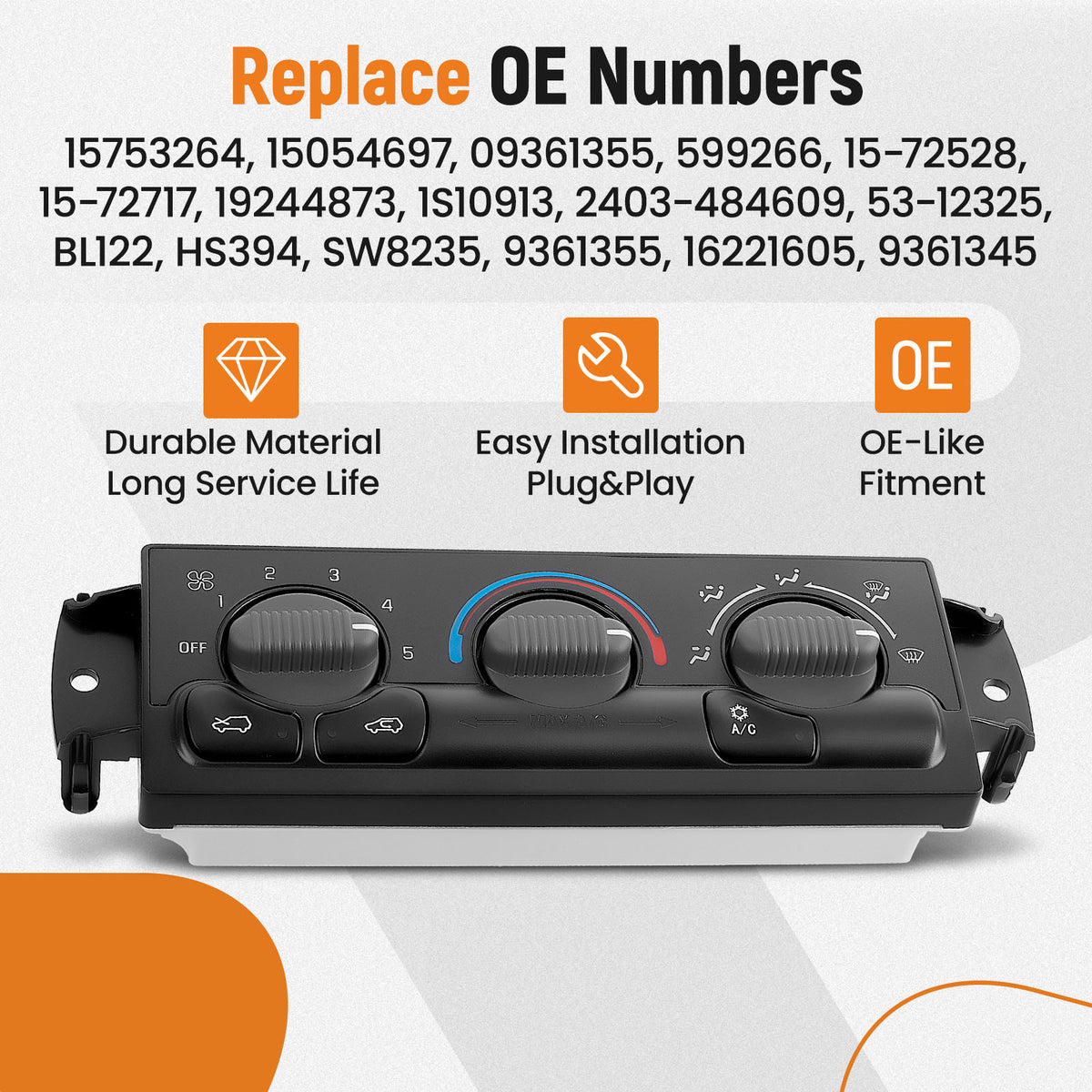 HVAC Climate Control Module compatible For Chevy Silverado GMC Sierra 1500 2500 599-266
