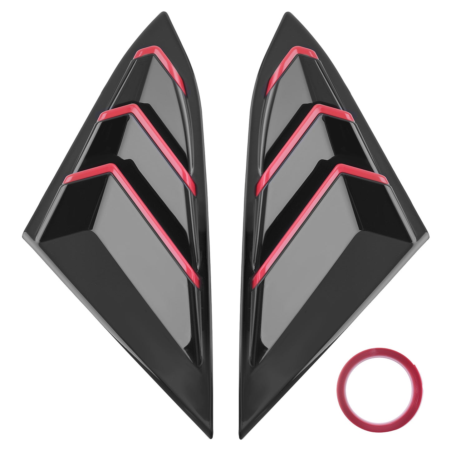 Car Window Quarter Louvers compatible for Honda Civic Sedan 2016-2021 Painted Black