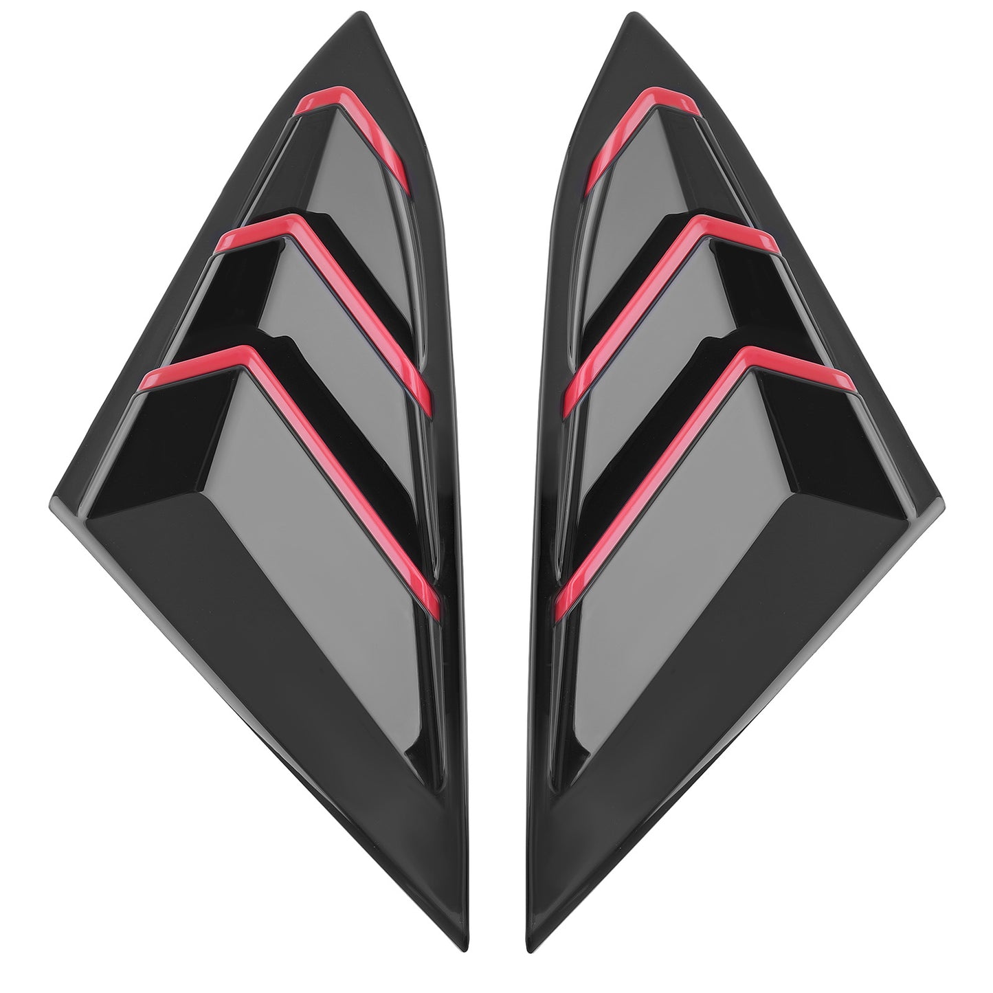 Car Window Quarter Louvers compatible for Honda Civic Sedan 2016-2021 Painted Black