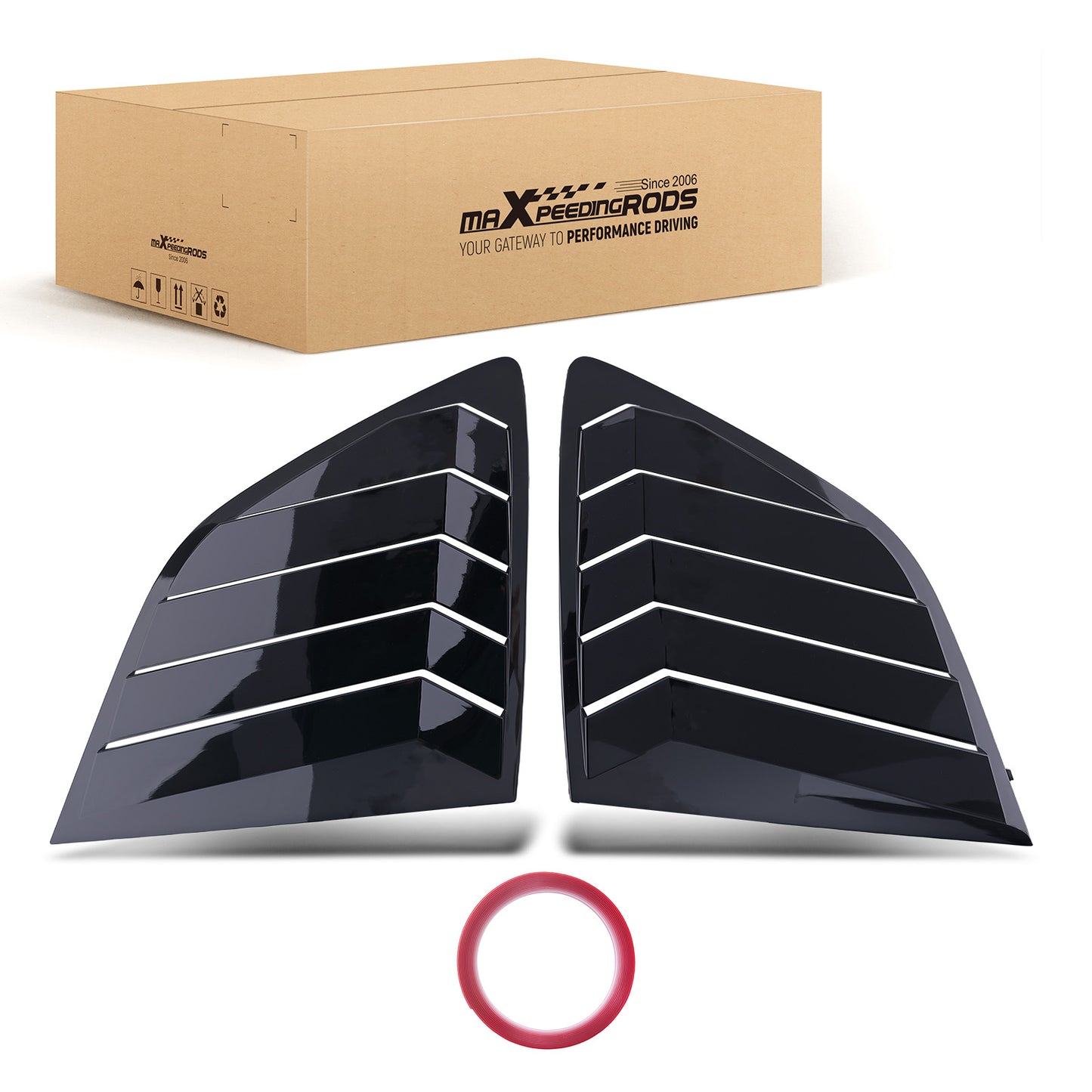 ABS Side Louvers Gloss Black compatible For Honda CR-V 2023-2024 Window Privacy Enhanced