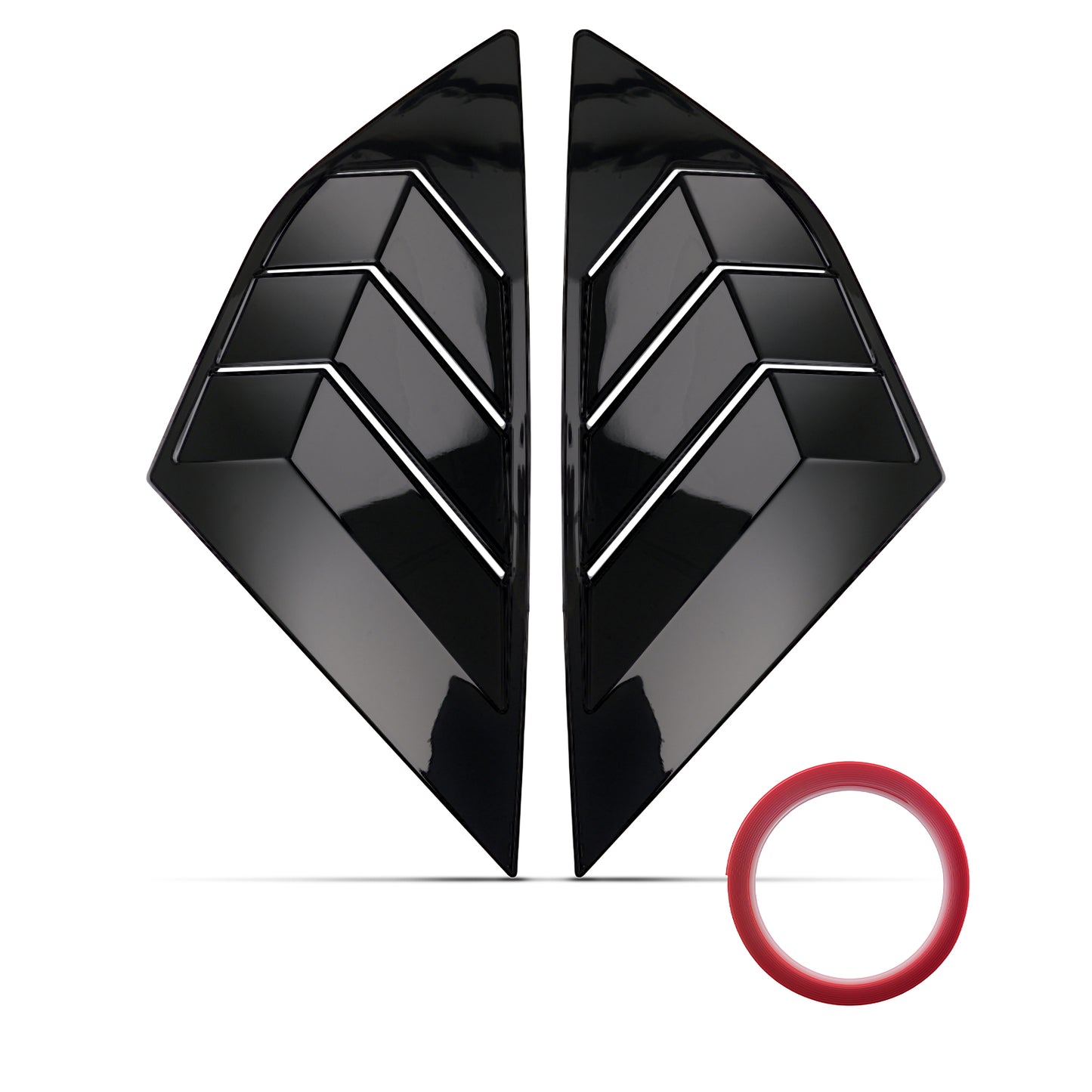 ABS Painted Louvers compatible for Ford Focus MK3 Hatchback 2012-2018 Window Black
