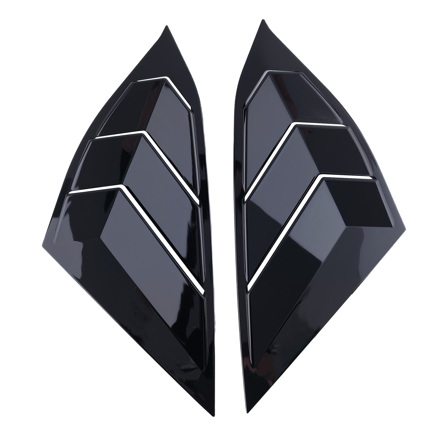 Window Quarter Louvers compatible for Honda Accord Sedan 2018-2022 4-Door Gloss ABS