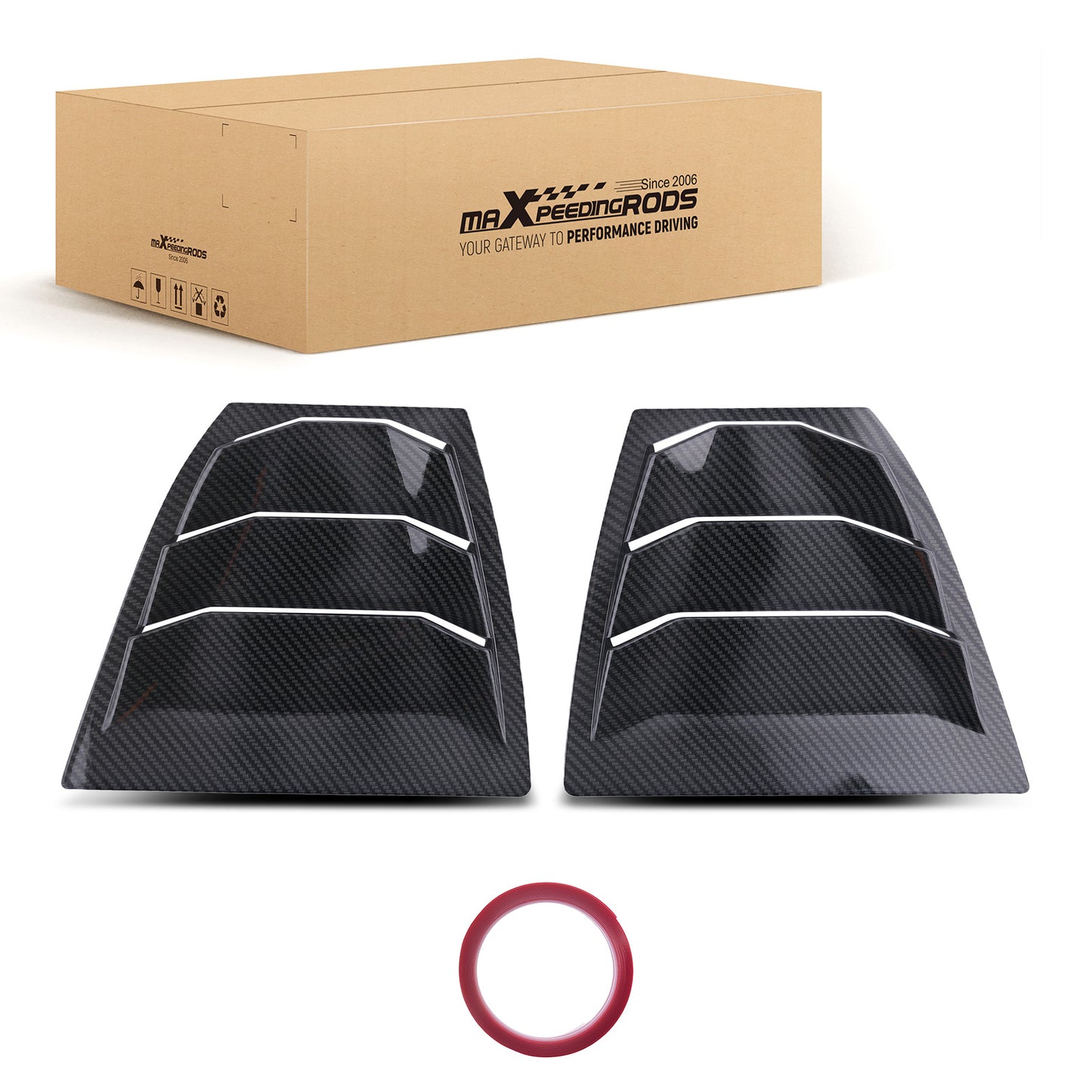 ABS Carbon Fiber Side compatible For Vent Window Scoop Louver compatible For Mazda 3 Axela 2014-2018
