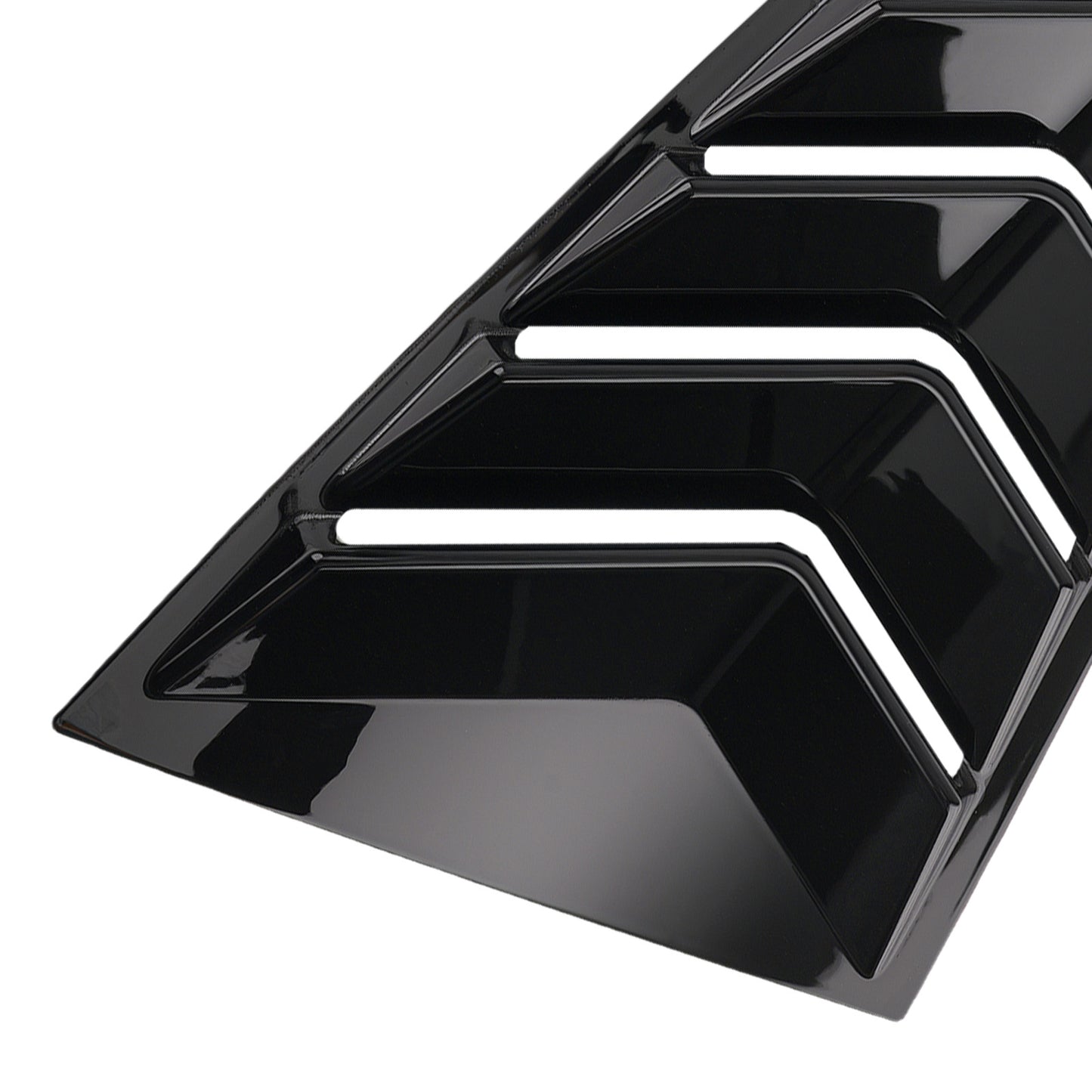ABS Black Side Window Louvers compatible for Ford Mustang Coupe 2-DR 2015-2022 Gloss