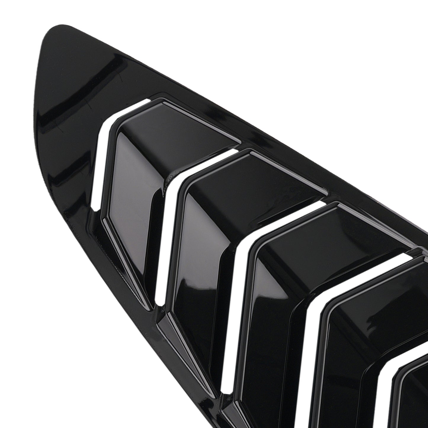 ABS Black Side Window Louvers compatible for Ford Mustang Coupe 2-DR 2015-2022 Gloss