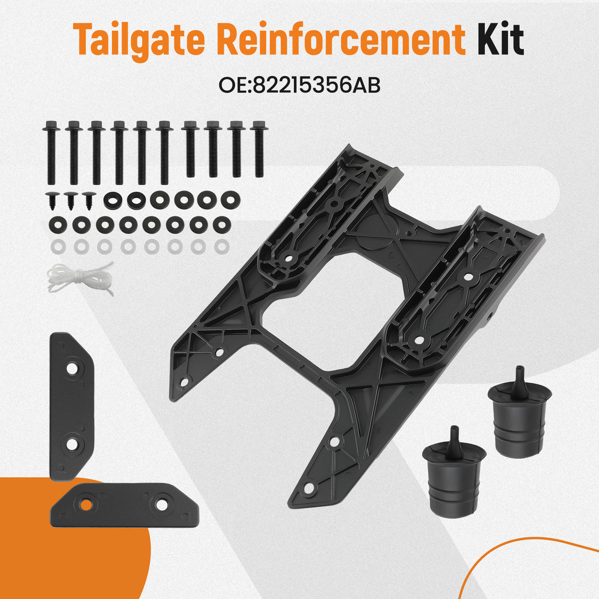 Spare Tire Tailgate ReinForcement Kit compatible For Jeep JL Wrangler 82215356AB 18-21