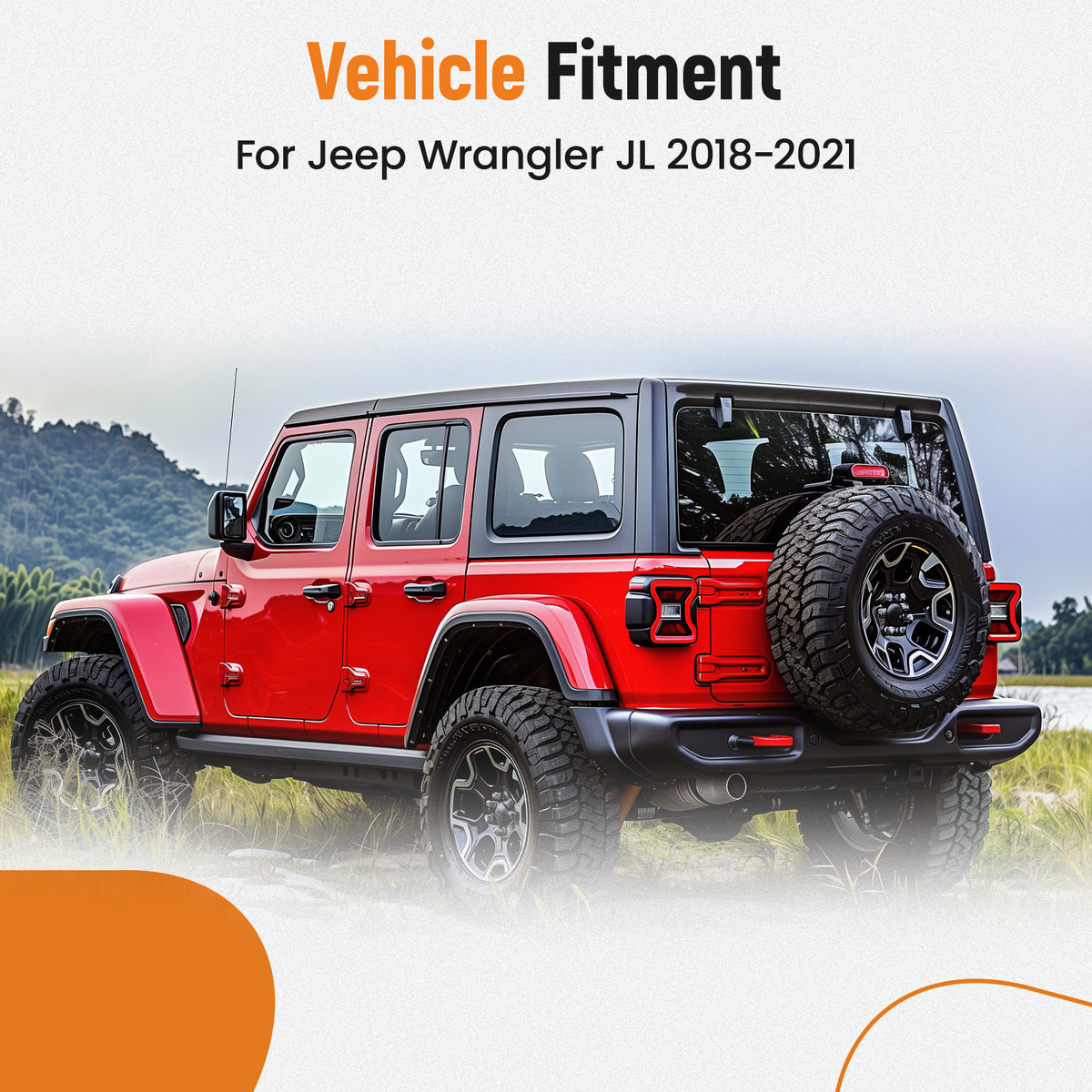Spare Tire Tailgate ReinForcement Kit compatible For Jeep JL Wrangler 82215356AB 18-21