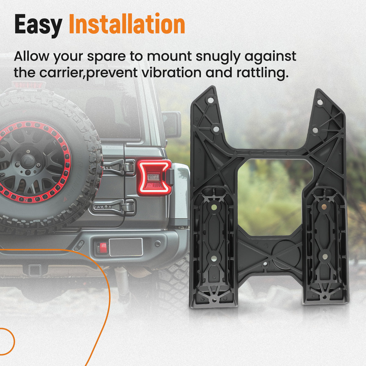 Spare Tire Tailgate ReinForcement Kit compatible For Jeep JL Wrangler 82215356AB 18-21