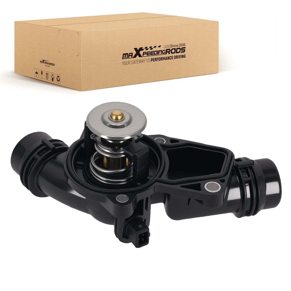 Front Engine Thermostat Kit compatible For BMW 325i X3 2001-2006 11537509227 w/Housing
