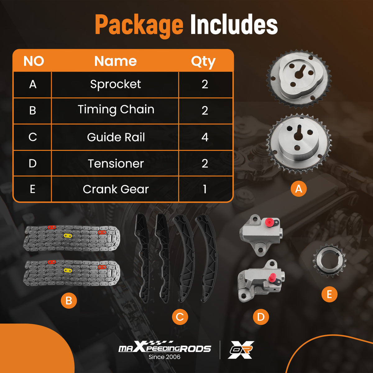 Timing Chain Kit compatible For Subaru Forester Scion FR-S Impreza Wrx 13144AA200 2011-15