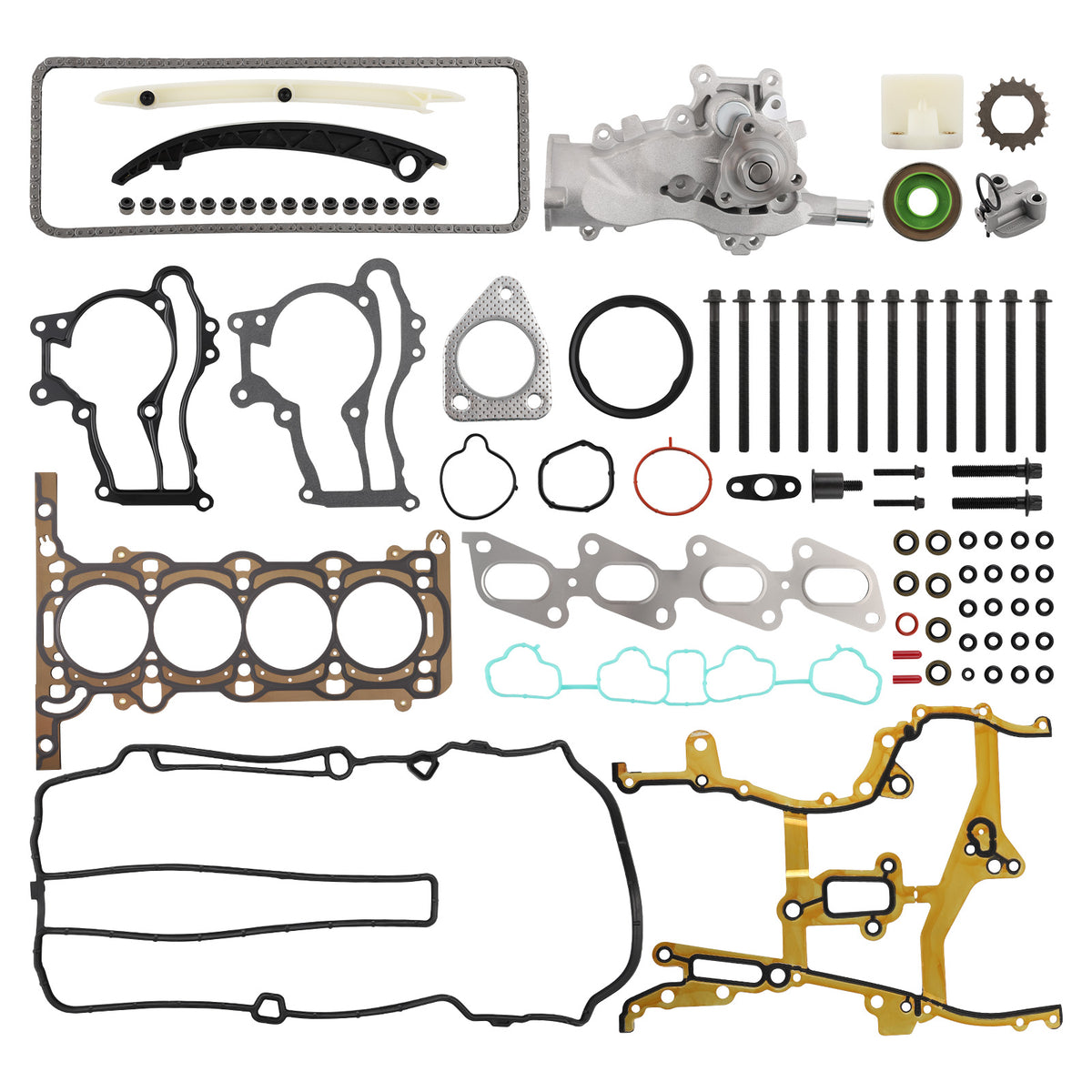 Head Gasket Bolts Timing Chain Kit compatible For Chevrolet Sonic Cruze compatible For Buick 1.4L 2011-15