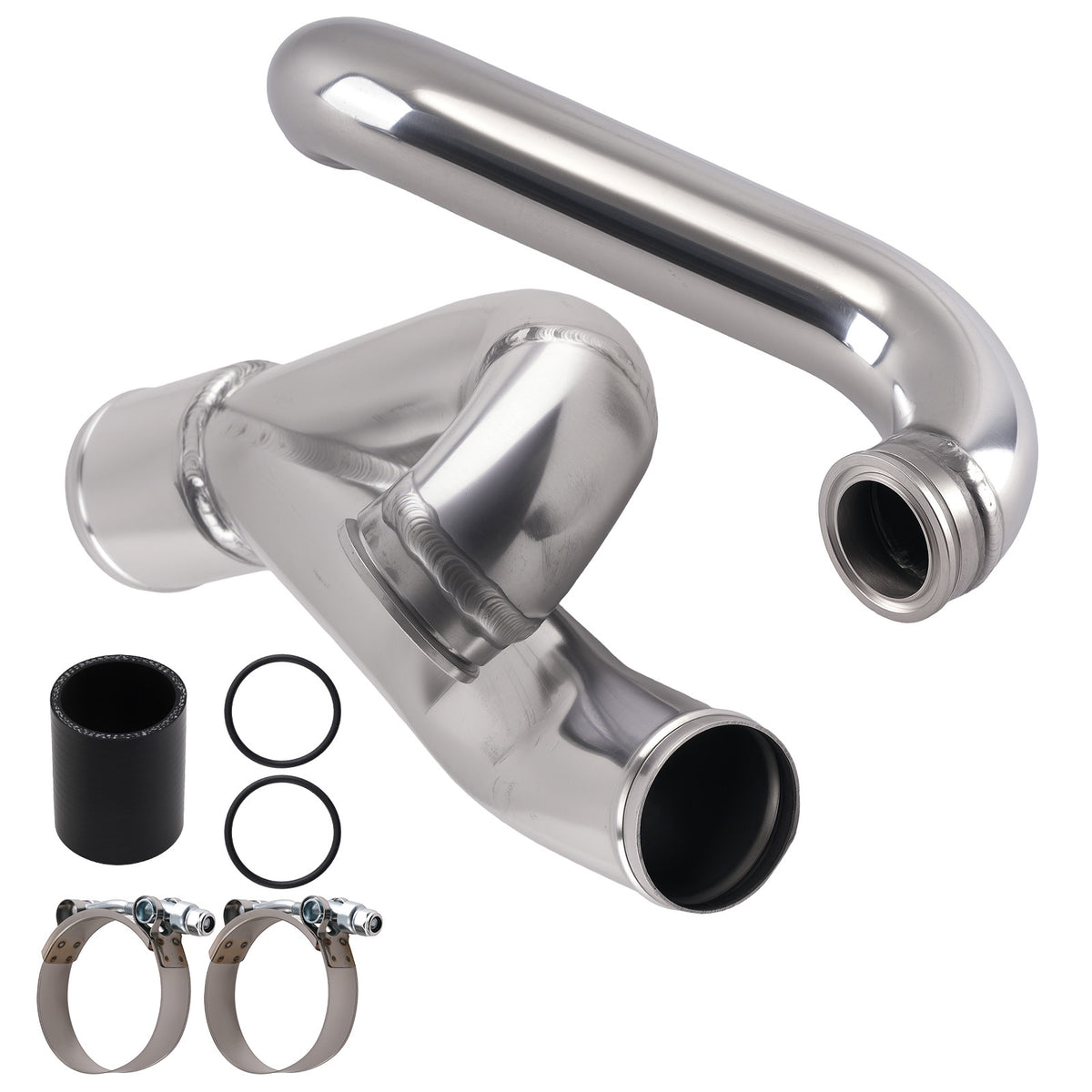 2 Aluminum Turbo Outlet Charge Pipe Kit compatible For BMW 335i 335is N54 3.0 3.0L07-13