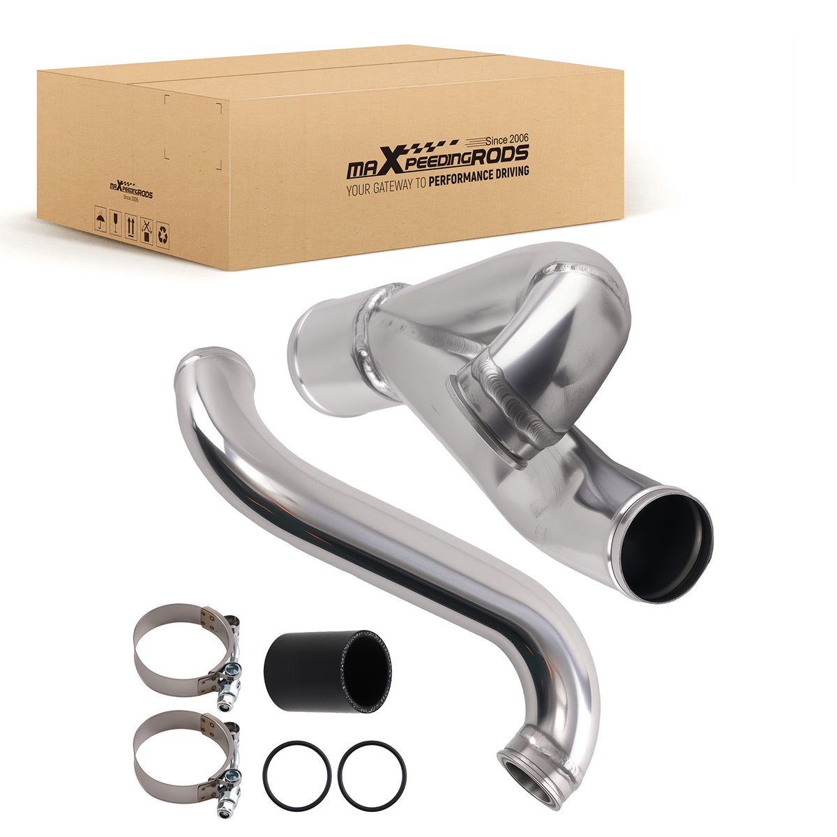2 Aluminum Turbo Outlet Charge Pipe Kit compatible For BMW 335i 335is N54 3.0 3.0L07-13