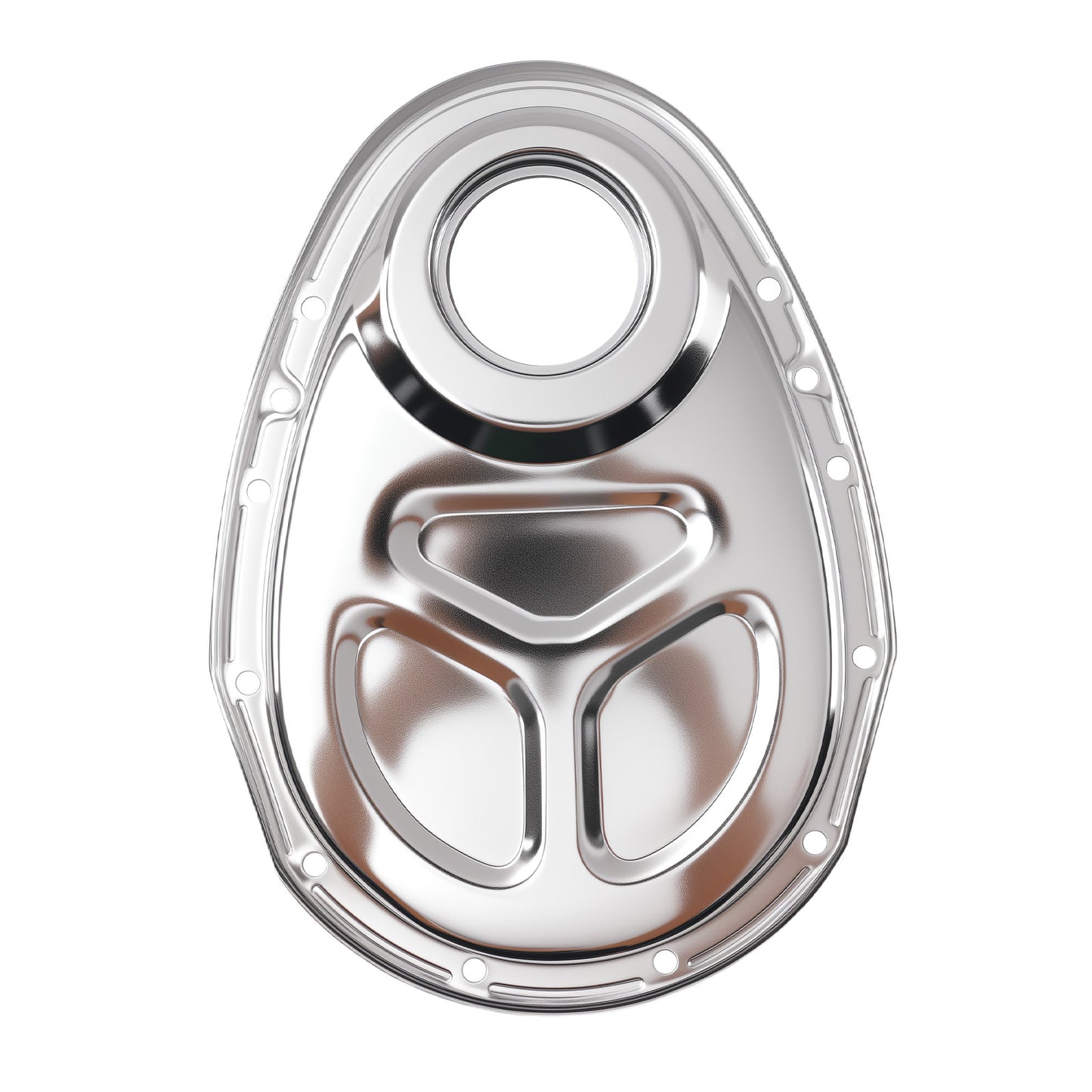 Timing Chain Cover for SB compatible for Chevy V8 SBC 283 327 350 383 400 V8 Roller Cam Chrome