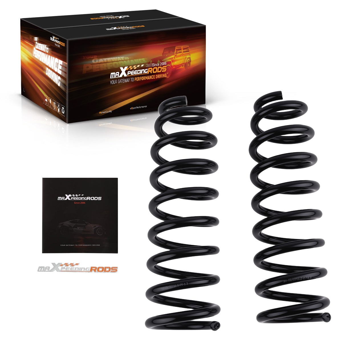 Front 2 Lowering Springs Set compatible For Chevy Silverado 1500 2WD V8 19-22