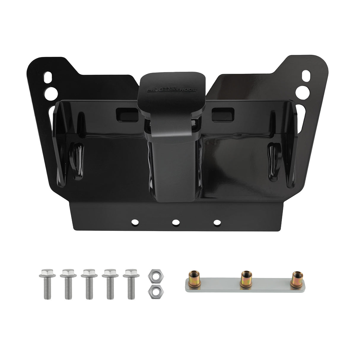 2 Front Steel Mount compatible For Polaris Ranger Black Powder Coated Hitch Receiver