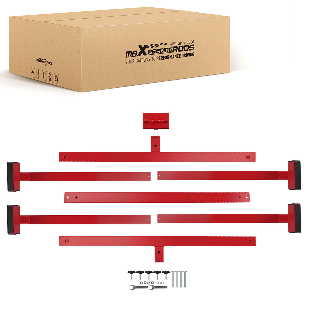 Adjustable Truck Bed Lifter 800 Lbs Capacity Steel Box Lift For Pickup Beds Red