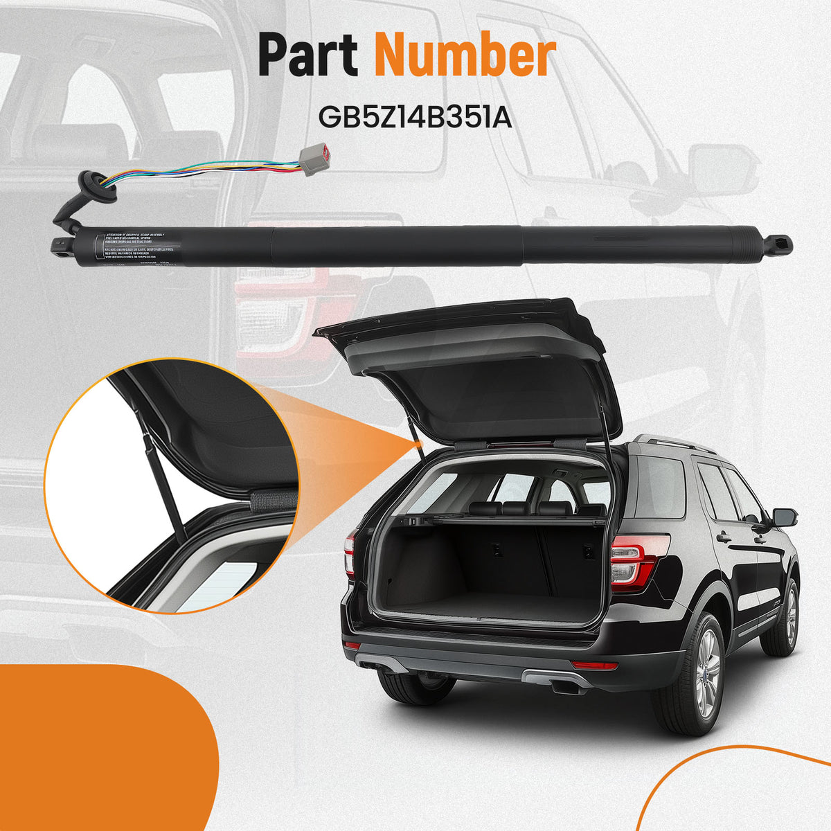 Rear LH Driver Power Liftgate Actuators compatible For Ford Explorer 2016-2019 GB5Z14B351A