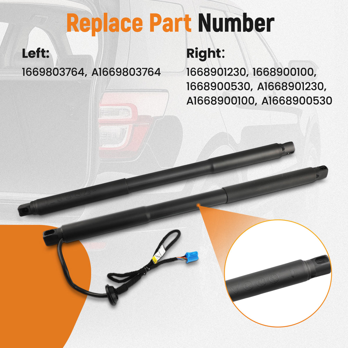 Rear LeftRight Trunk Lift Support Shocks compatible For Mercedes-Benz GL350 GL550 GLS450