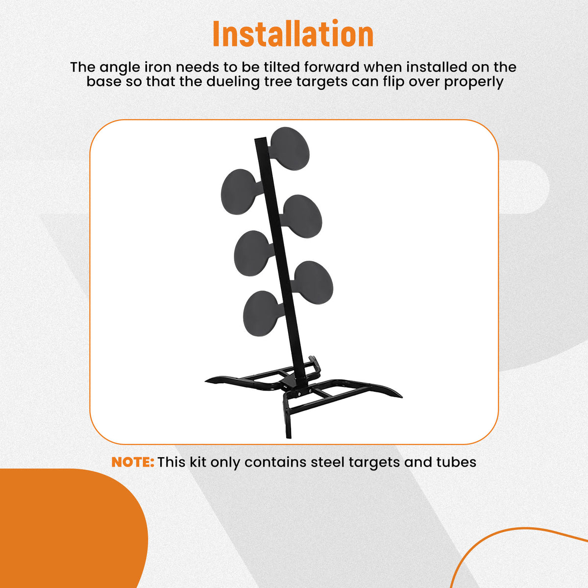 6 AR500 Target Tree Steel Target Set 6 x 6 X 3/8 Target Paddles Dueling Tree