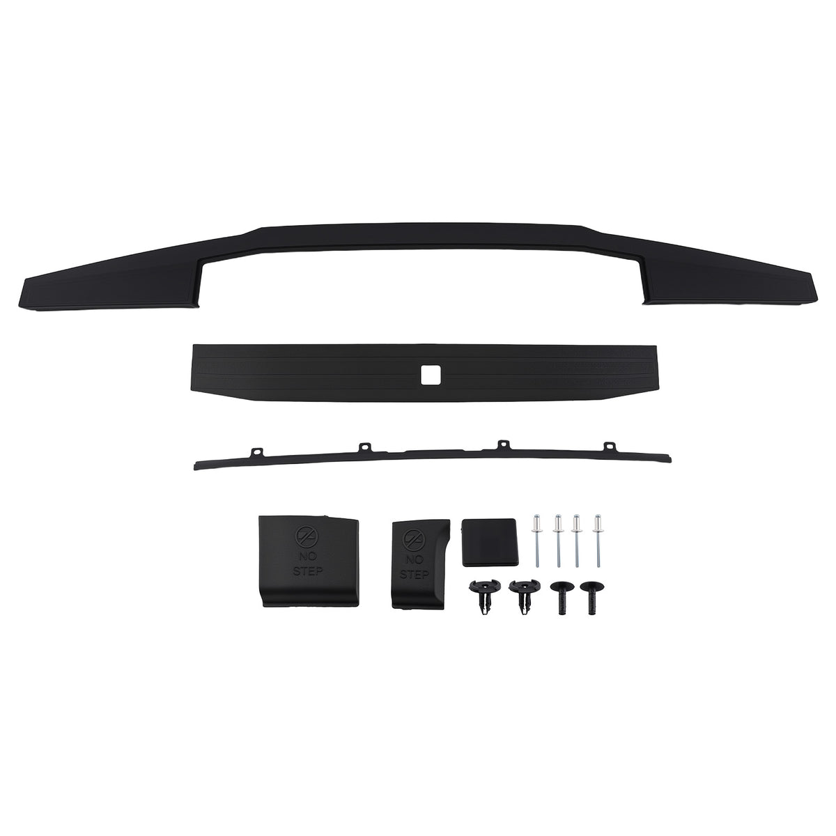 Black Rear Molding Cap compatible For Ford F150 15-20 FL3Z-1540602-AA PP Tailgate Cover
