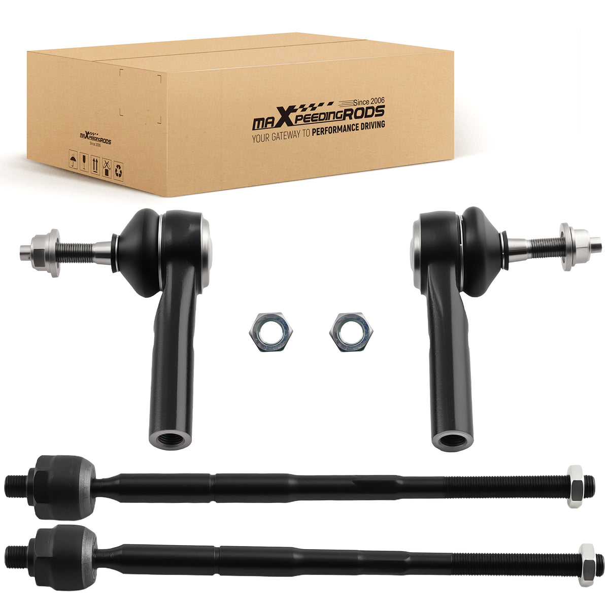 4Pcs Front Outer & Inner Tie Rod Ends compatible For Dodge Journey 2009-2020