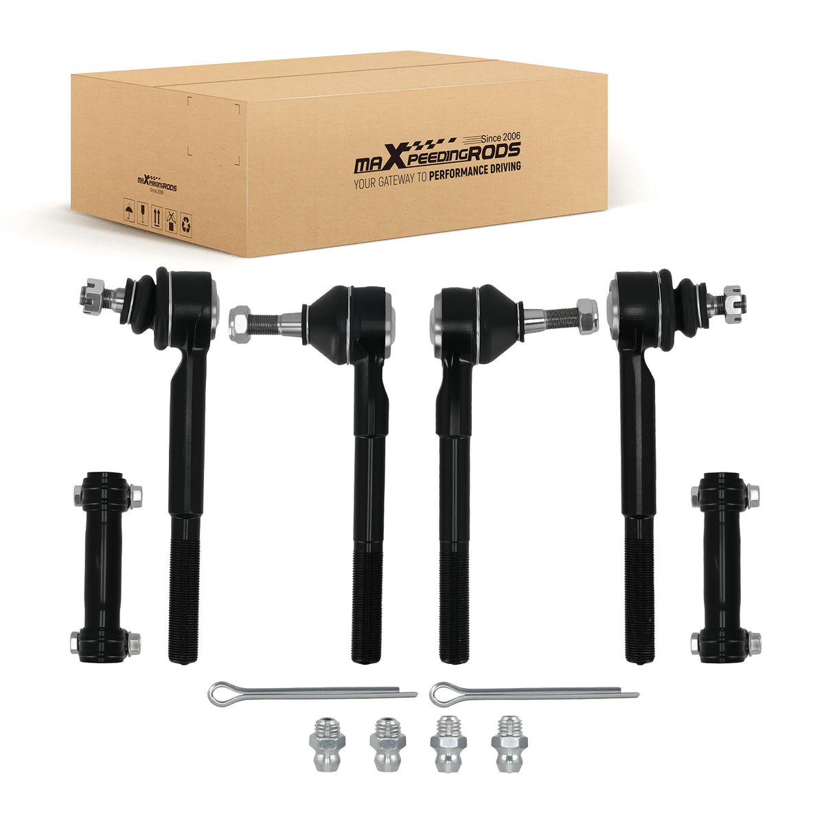 Front Tie Rods w/ Adjusting Sleeve Kit For 1988-2000 compatible For Chevy GMC C2500 C3500 C1500