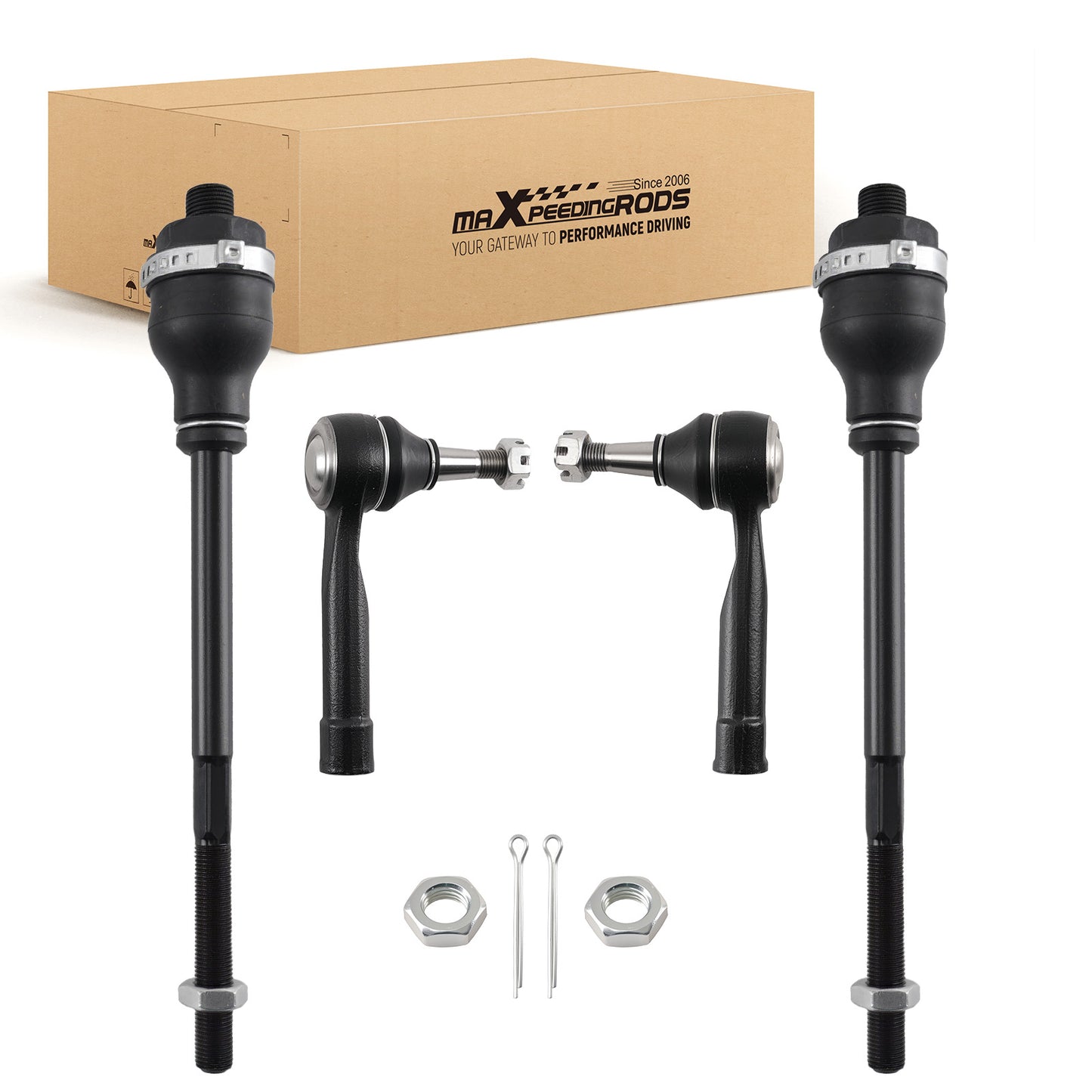 4x Front Inner Outer Tie Rods For 1999-2006 compatible For Chevy Silverado Sierra 1500 compatible For Tahoe