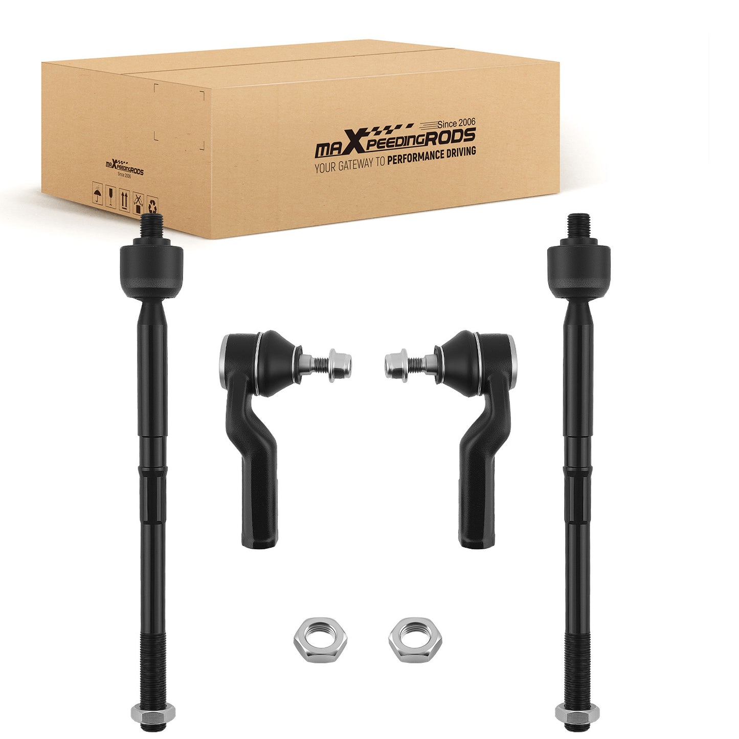 4Pc Front Tie Rod End compatible For Ford Focus Escape C-Max 2012-2018 Inner Outer Kit
