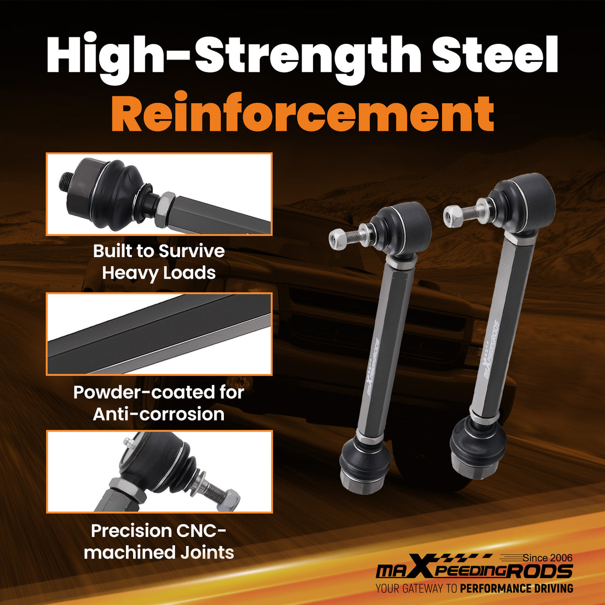 0-6 Adjustable Tie Rod Ends compatible For Escalade Avalanche compatible For Suburban Tahoe Yukon 4x4 2pc