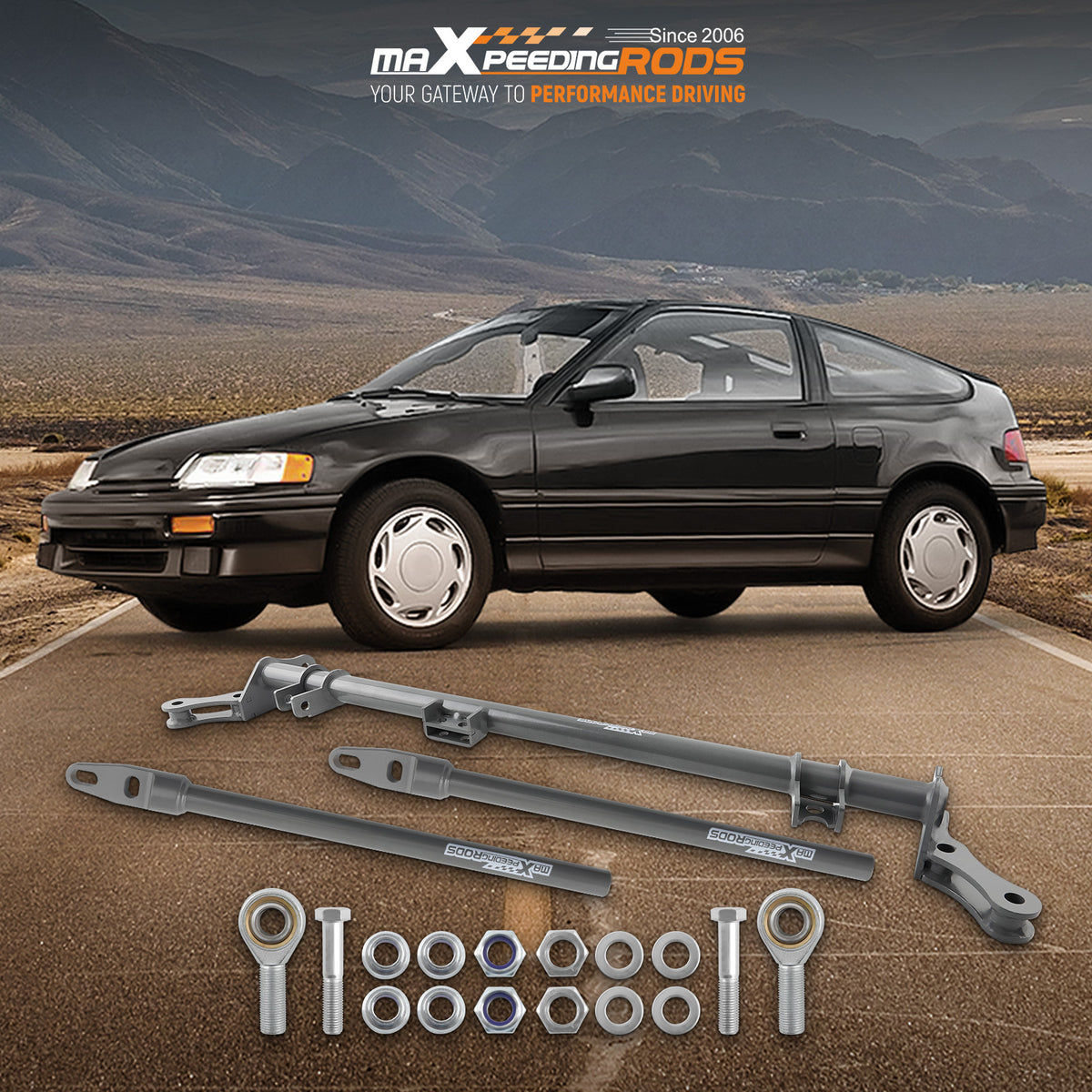 Suspension Front Traction Control Lower Tie Bar compatible For Honda Civic CRX 1988-1991