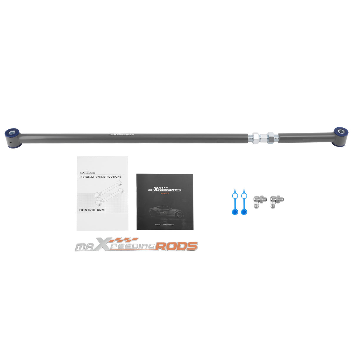 Adjustable compatible For Panhard Track Bar w/Poly Bushings For 05-14 compatible For Ford Mustang 2-Door Gray