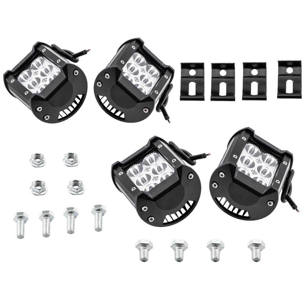 4x 4 Inch 18W LED Bumper Work Light Bar Fog Light compatible For Ford F-150 3.5L