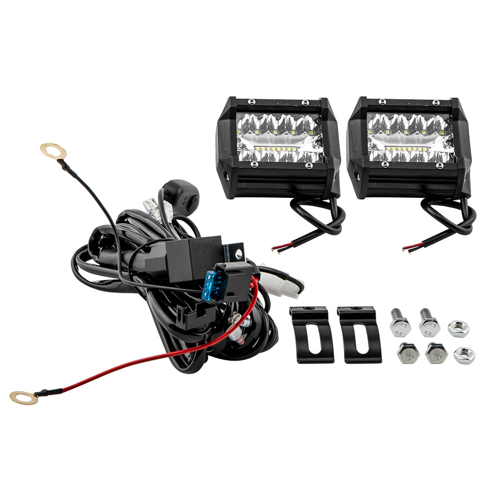Pair 4 LED Work Light Bar 4WD Off RoadAutomotive SUV Fog Driving Lamp
