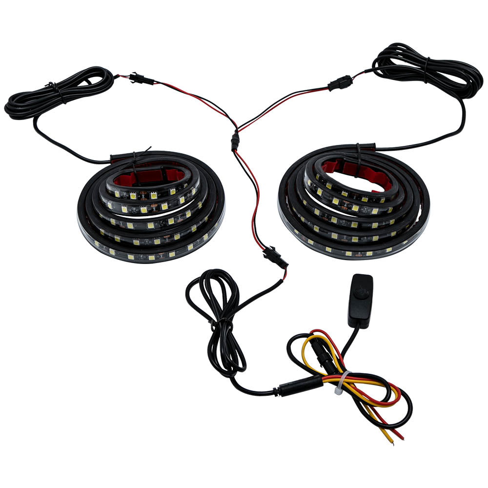 Pair 60 Led Bar Truck Bed Work Lighting Kit Strips compatible for Chevy Compatible for Ford Dodge