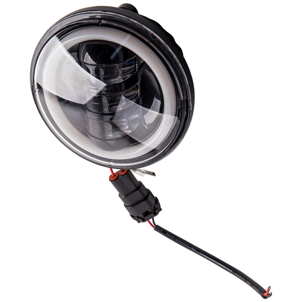 7 LED Projector Headlight4.5“ Passing Lights compatible For Harley Touring Black