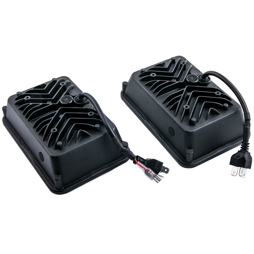 Pair 4x6 inch LED Headlights compatible For Chevy Camaro Cavalier compatible For Ford Mustang 1979 x2
