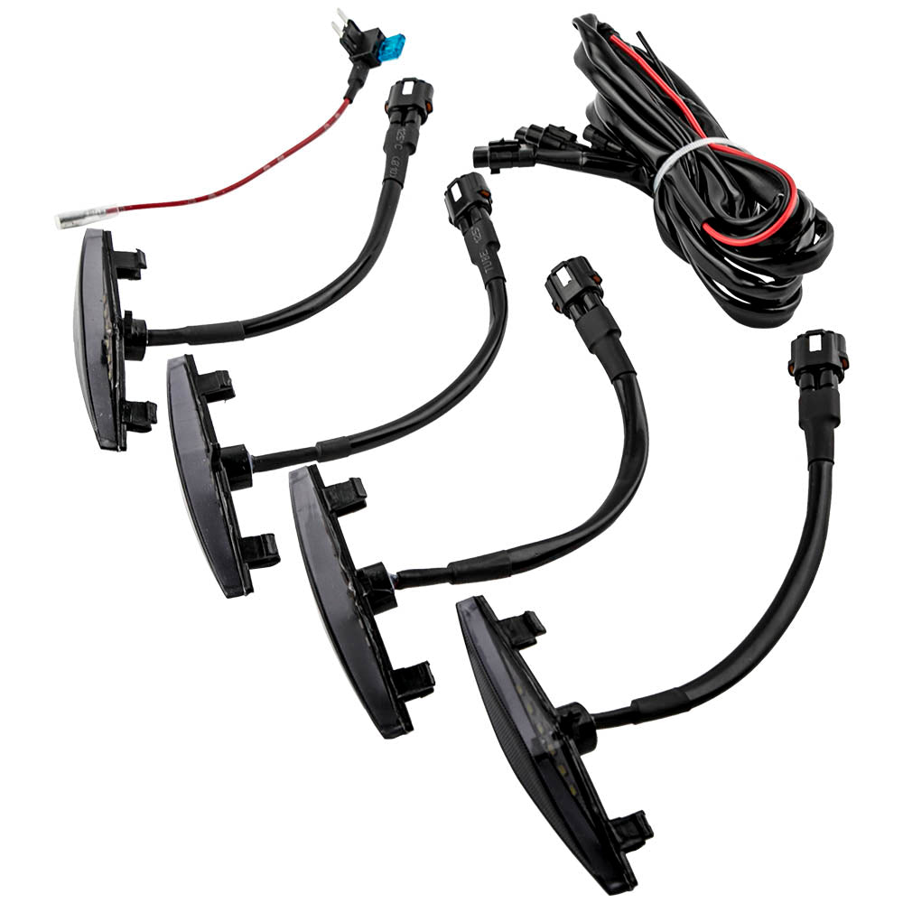 4pcs Led Amber Lights Lamp Harness compatible For Toyota 4Runner TRD Pro 2014-up