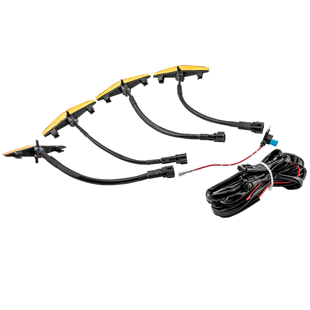 4 Pack LED Amber Lights Lamps compatible For Toyota 4Runner TRD Pro Grille 2014-up SR5