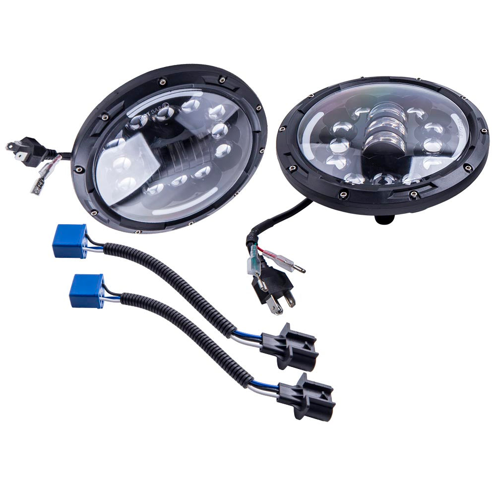 7 Inch Round LED Headlight Headlamp compatible For Jeep Wrangler JK LJ TJ 1997-2016