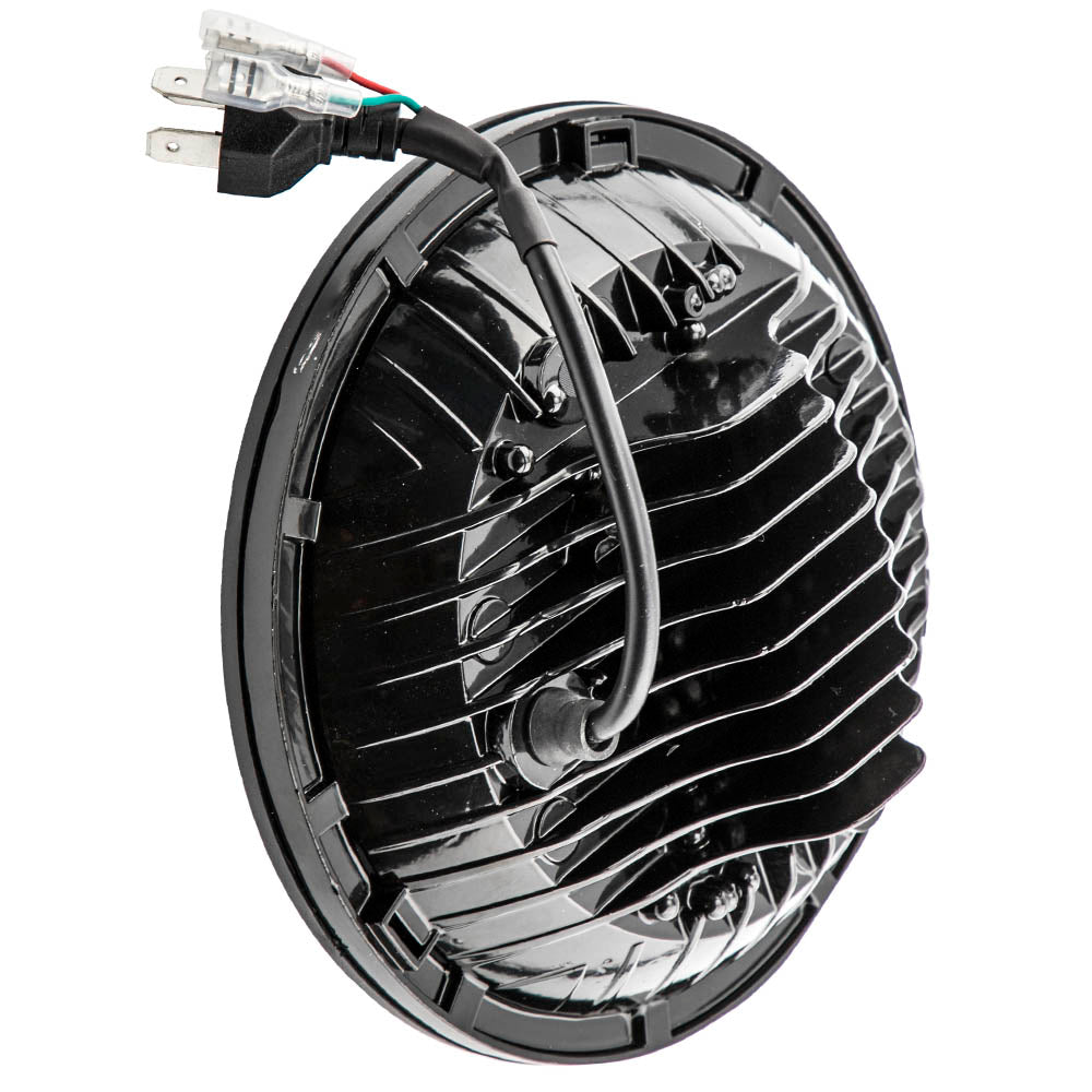 2X 7inch Round LED Headlight Clear Lens compatible For Jeep Wrangler LJ JK 60w 14000lm